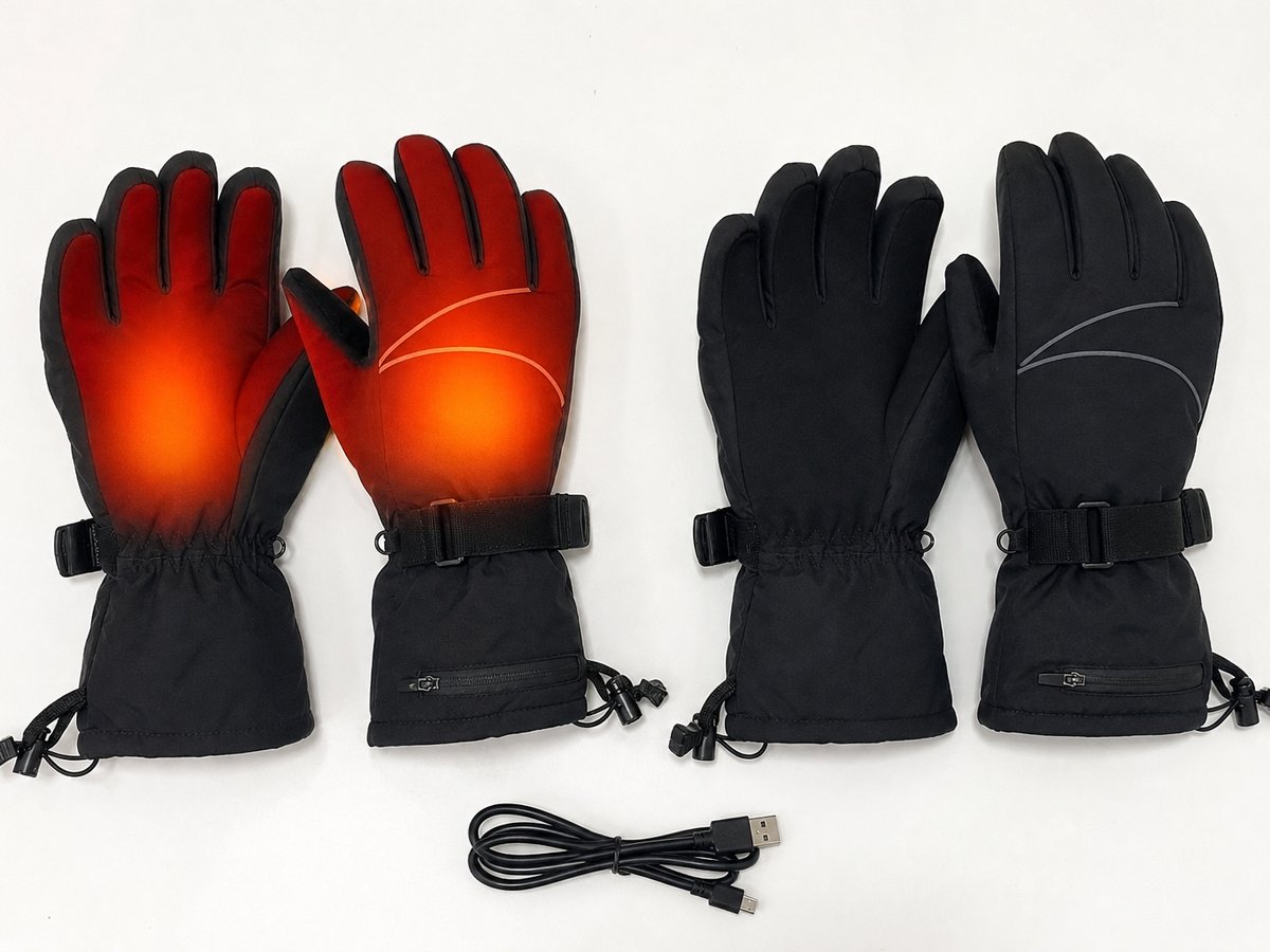 Gants chauffants HeatGuard, vus de face et de dos