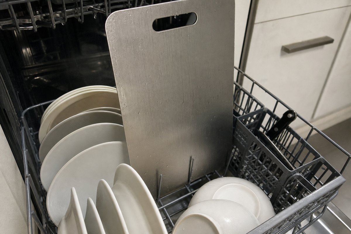 La planche Katori dans le lave-vaisselle après un repas