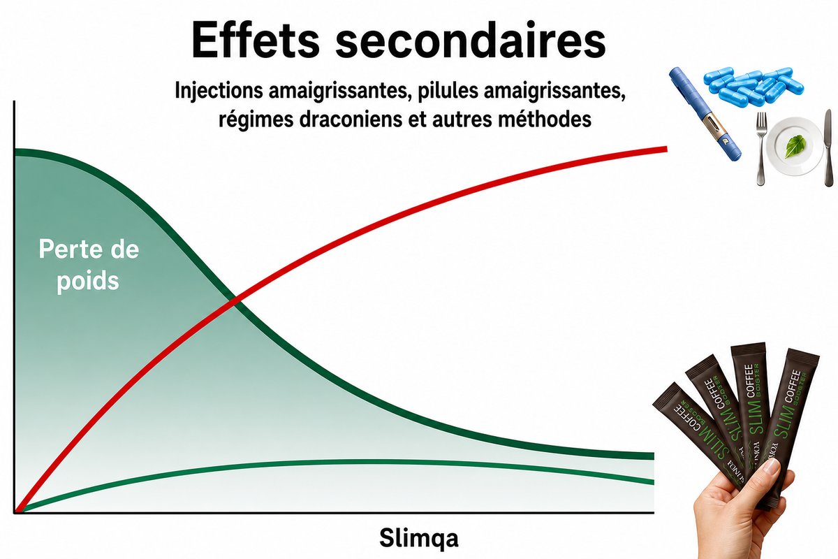 Graphique comparant les effets secondaires des autres méthodes et la routine Slimqa